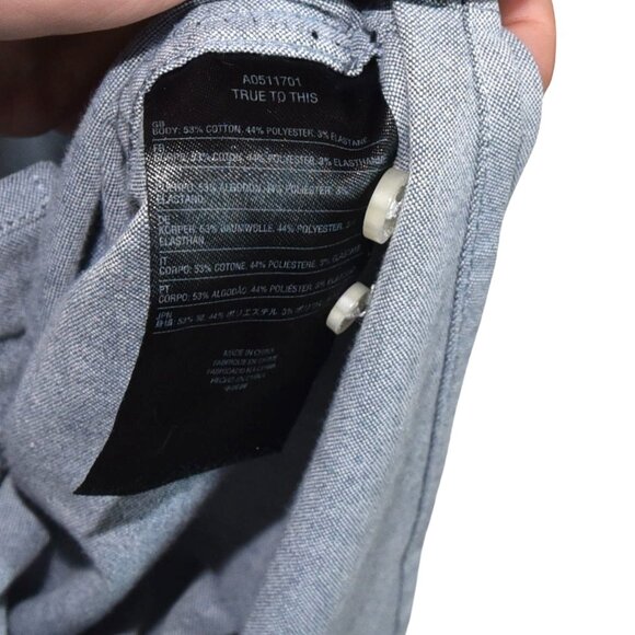 Volcom Blue Chambray Button Down Shirt Modern Fit L Skater Surf Casual - Picture 6 of 7